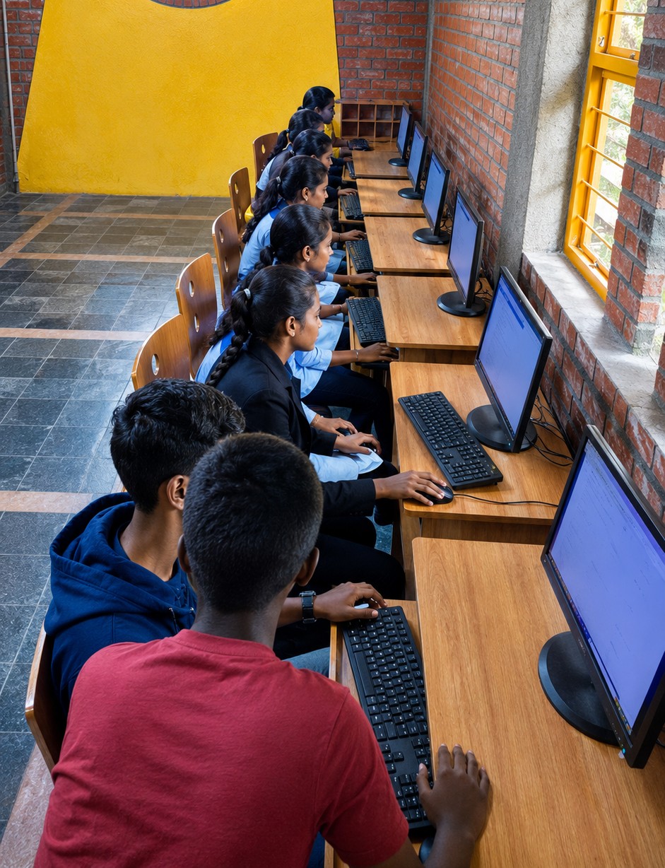Digital Literacy Program - Students learning with CLT India